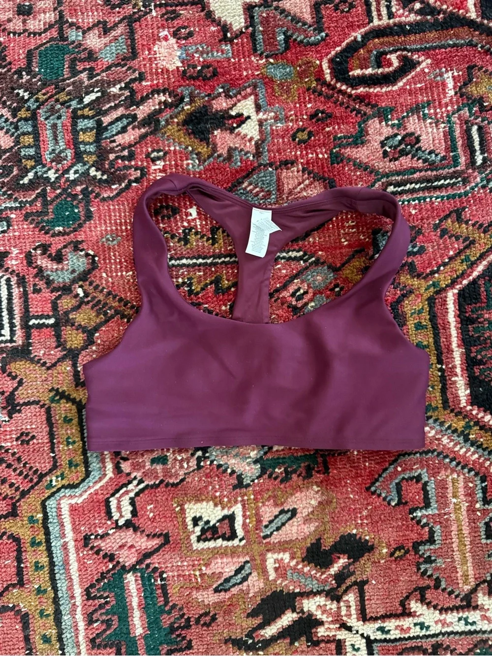 ALO Yoga Scoop Neck Sports Bra in Plum